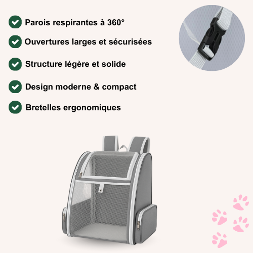 Sac de transport à dos pour chat
