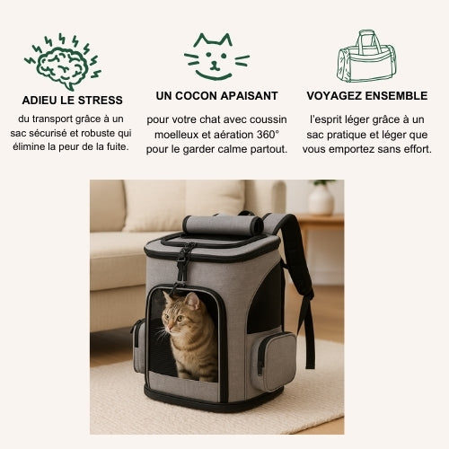 Sac de transport chat extensible