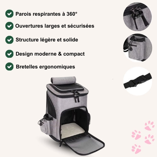 Sac de transport chat extensible